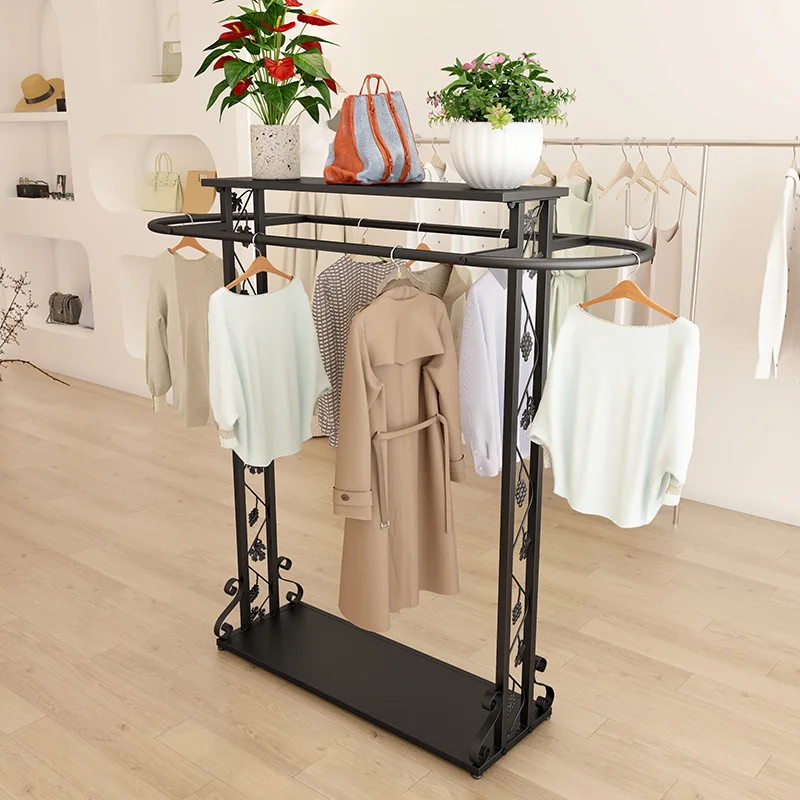 Benutzerdefiniert. Neue Eisen Kleidung Display Stand Taille Insel Regal Runde Insel Stand Rack Einkaufszentrum Doppelseitige Seite Gerinnsel