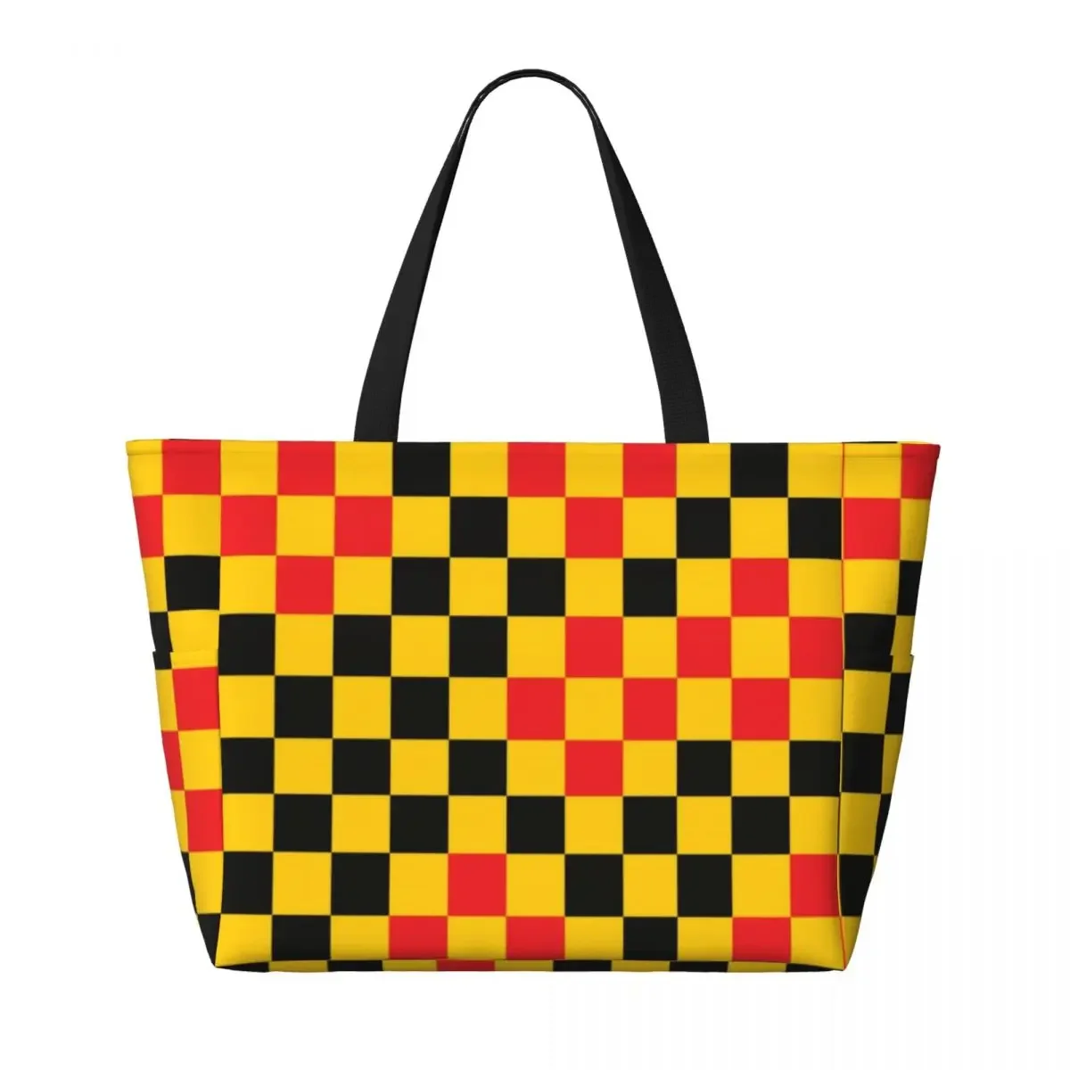 Custom Checkered Checkerboardหมากรุกออกแบบร้านขายของชําToteช้อปปิ้งกระเป๋าผู้หญิงขนาดใหญ่ความจุGym Beachกระเป๋าเดินทาง