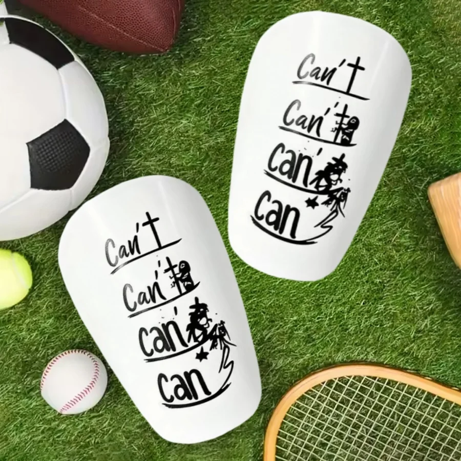 Soccer Shin Guards 4Pcs Set Adults Letter Print Shin Pads Soccer Sock Insert Protective Plates for Outdoor Training