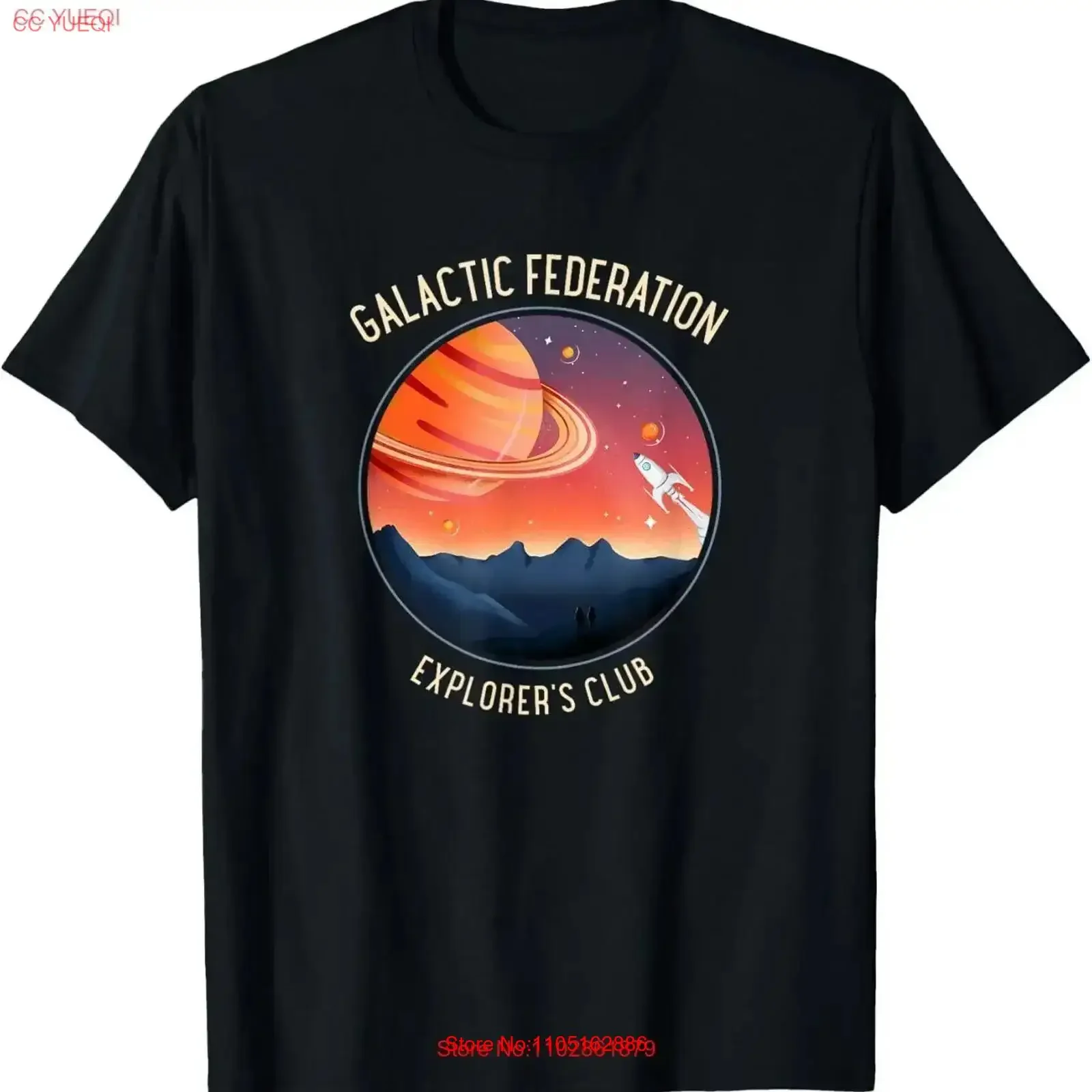 Galactic Federation Explorers Club Funny Space T Shirt vintage Washed fashion Top For Everyday Wear Versatile Breathable