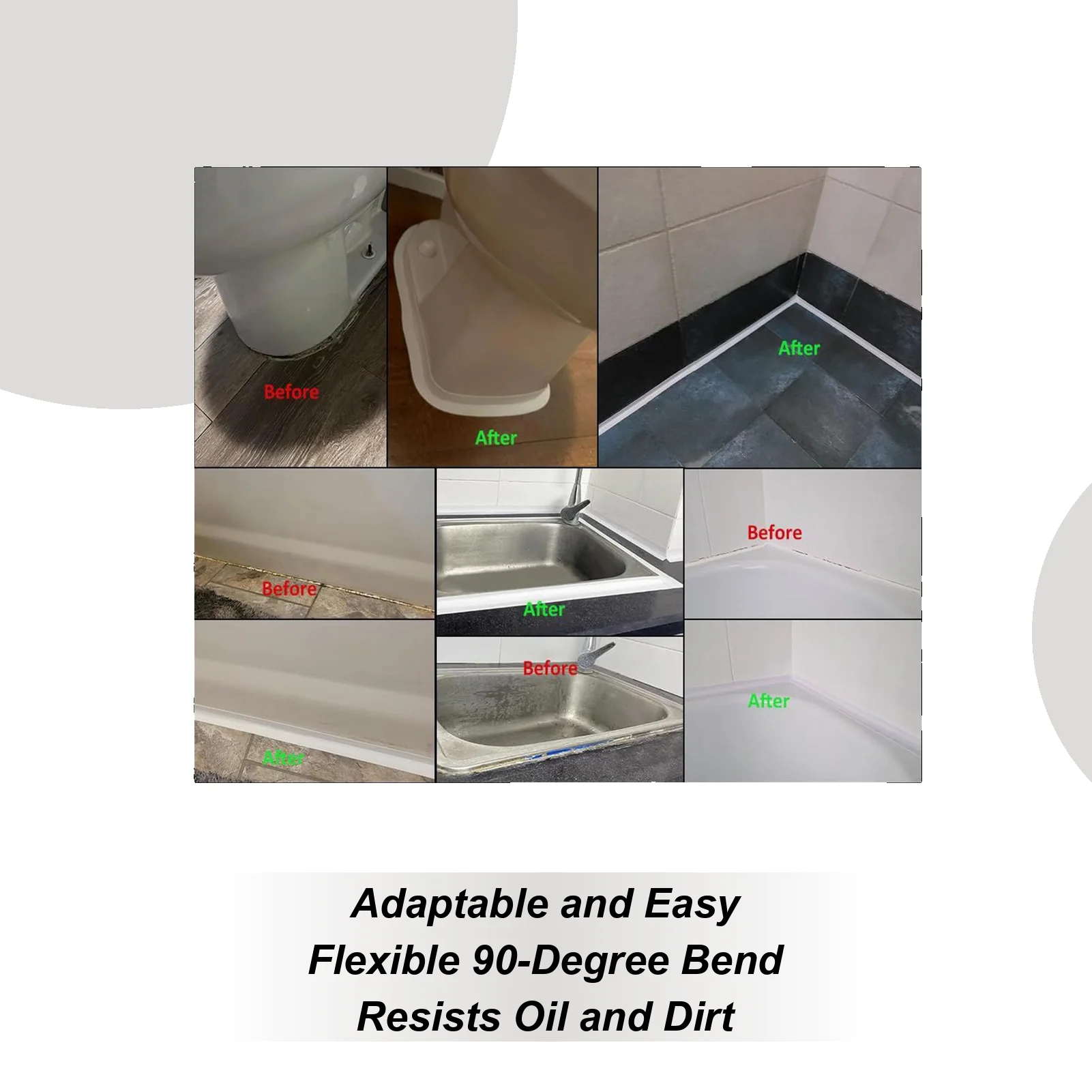 Caulk Tape Self Adhesive Tub Sealing Strip Waterproof Flexible Sealing Tool Molding Sticker For Wallpaper Countertop Kitchen