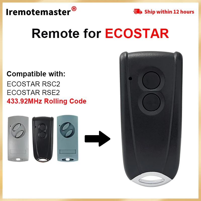 Reemplazo HORMANN ECOSTAR RSC2-433 RSE2-433 Transmisor de mano 433,92 mhz Control remoto de código rodante