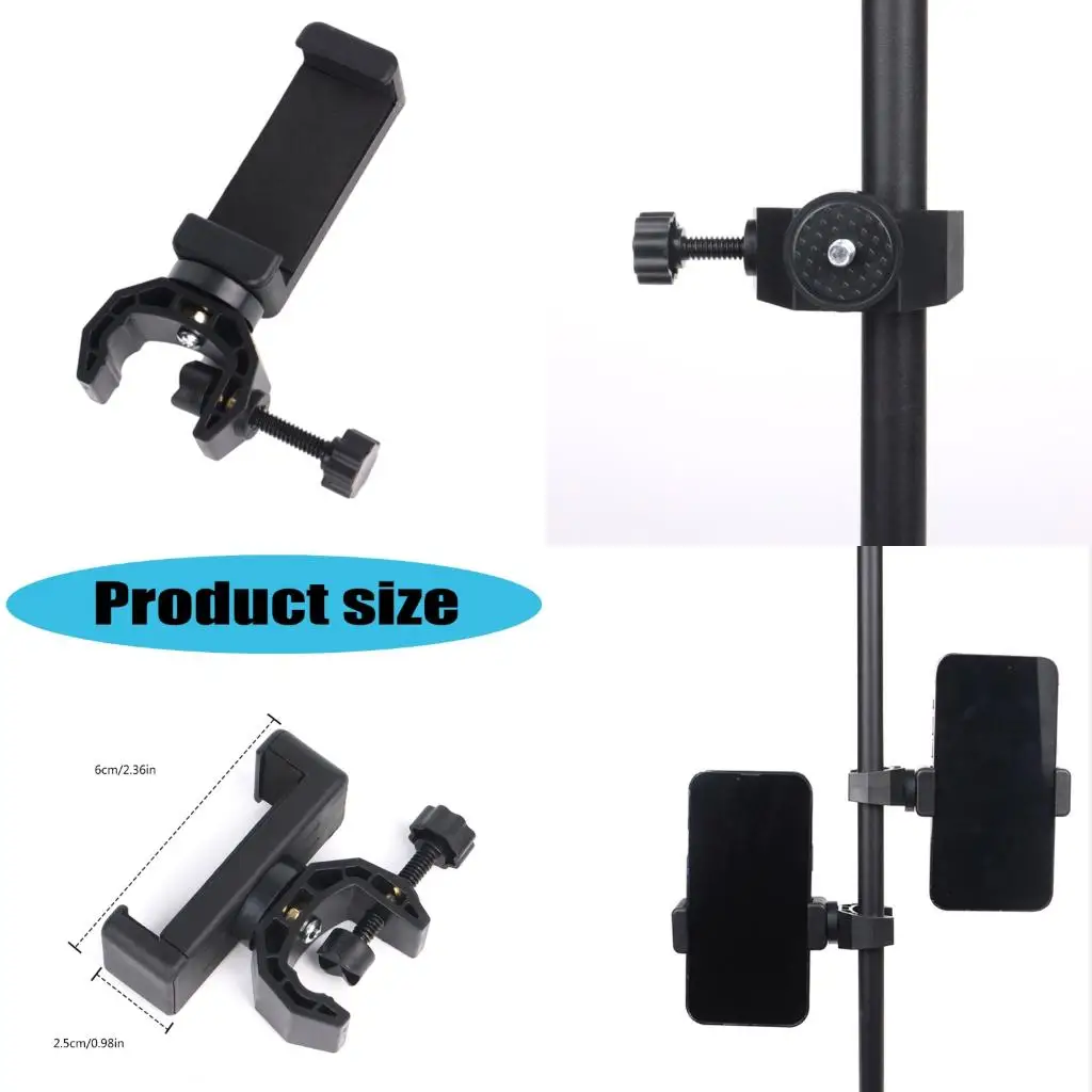  Universal Rotating Phone Mount For Mic Stand And Webcams 60 Adjustable For Live Streaming Video Recording