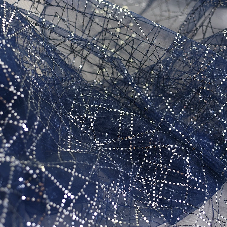 

Glitter Diagonal Tangled Silk Lace Fabric Wedding Dress Fluffy Skirt Fashion Handmade DIY Accessories Stripe Pattern