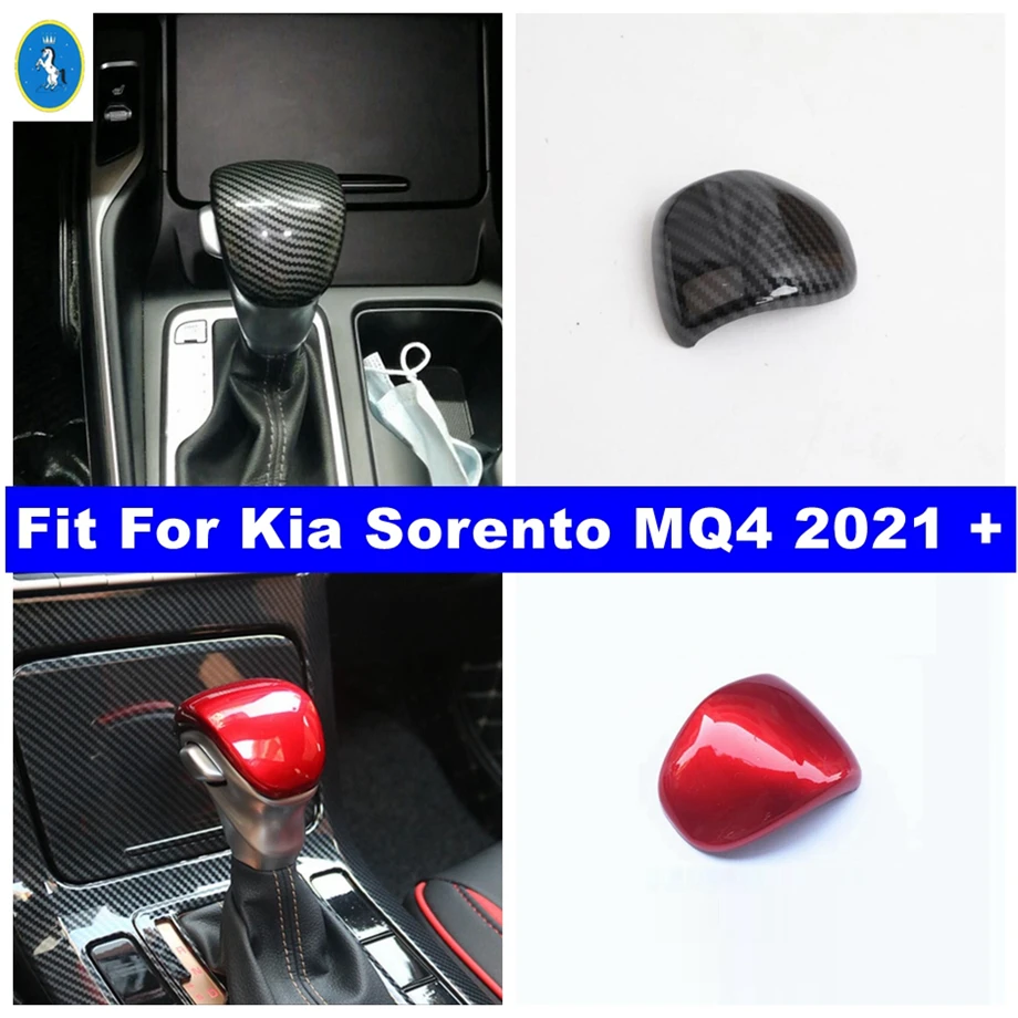 

Car Gear Lever Head Trims For Kia Sorento MQ4 2021 2022 Interior Accessories Auto ABS Carbon Fiber Shift Knob Cover