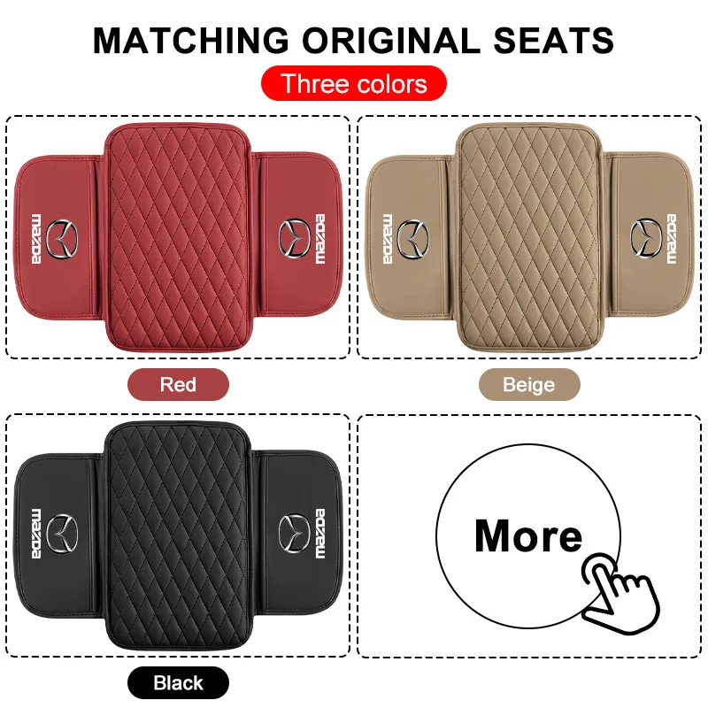 Car Armrest Box Height Pad Mounted Memory Cotton Central Box Car Interior for Mazda 3 6 CX5 2 CX3 CX9 MX5 MS Wheel Center Caps