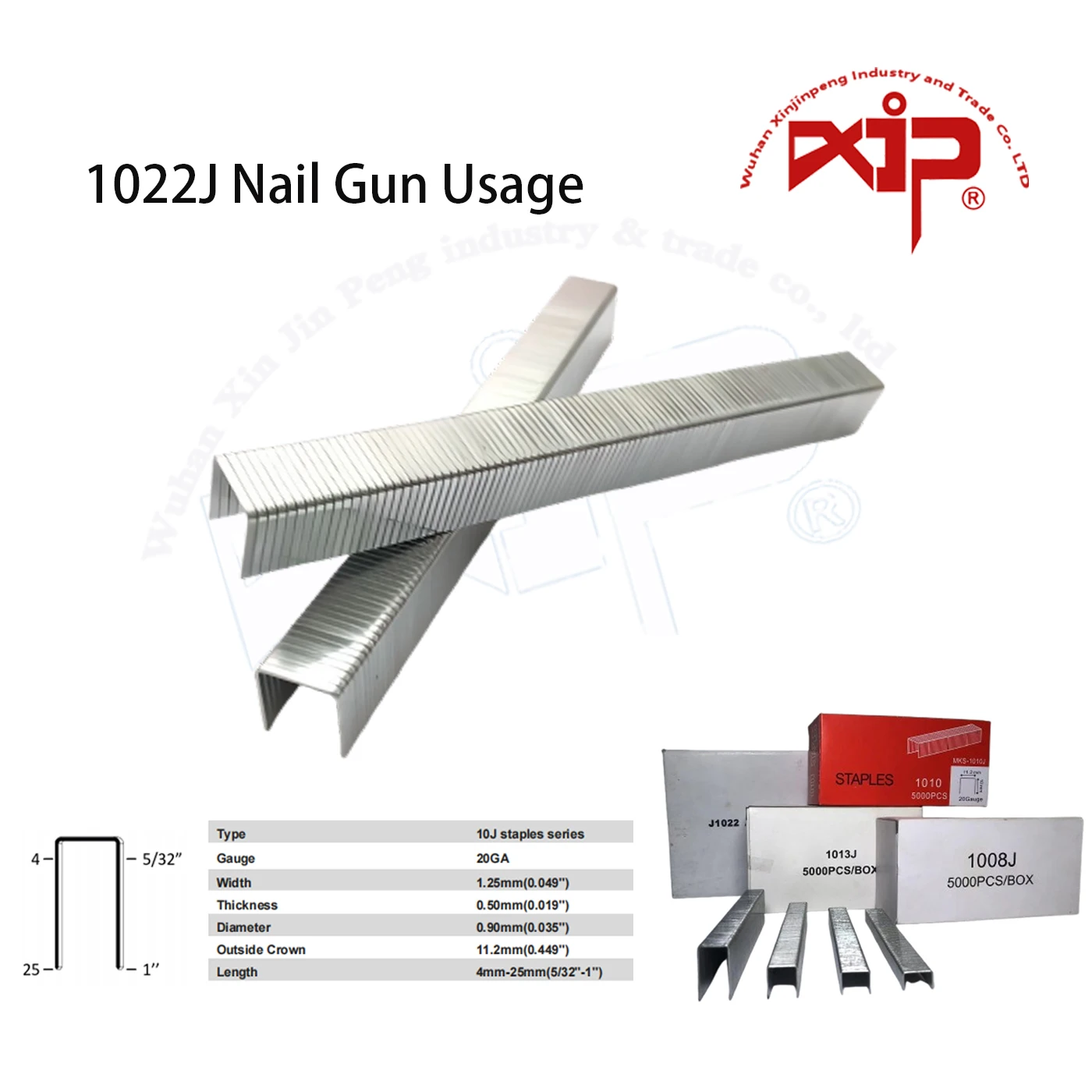 

5000pcs 1022J U-Shaped Pneumatic Door Nail Fine Wire Crown Staple Pins for Upholstery Tacker Compatible with Stapler Gun