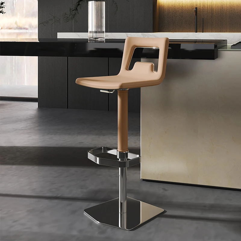 ZLuxury Reception Bar Chairs Adjustable Counter Backrest Modern High Chairs Island Ergonomic Taburetes De Bar Trendy FurnitureZ