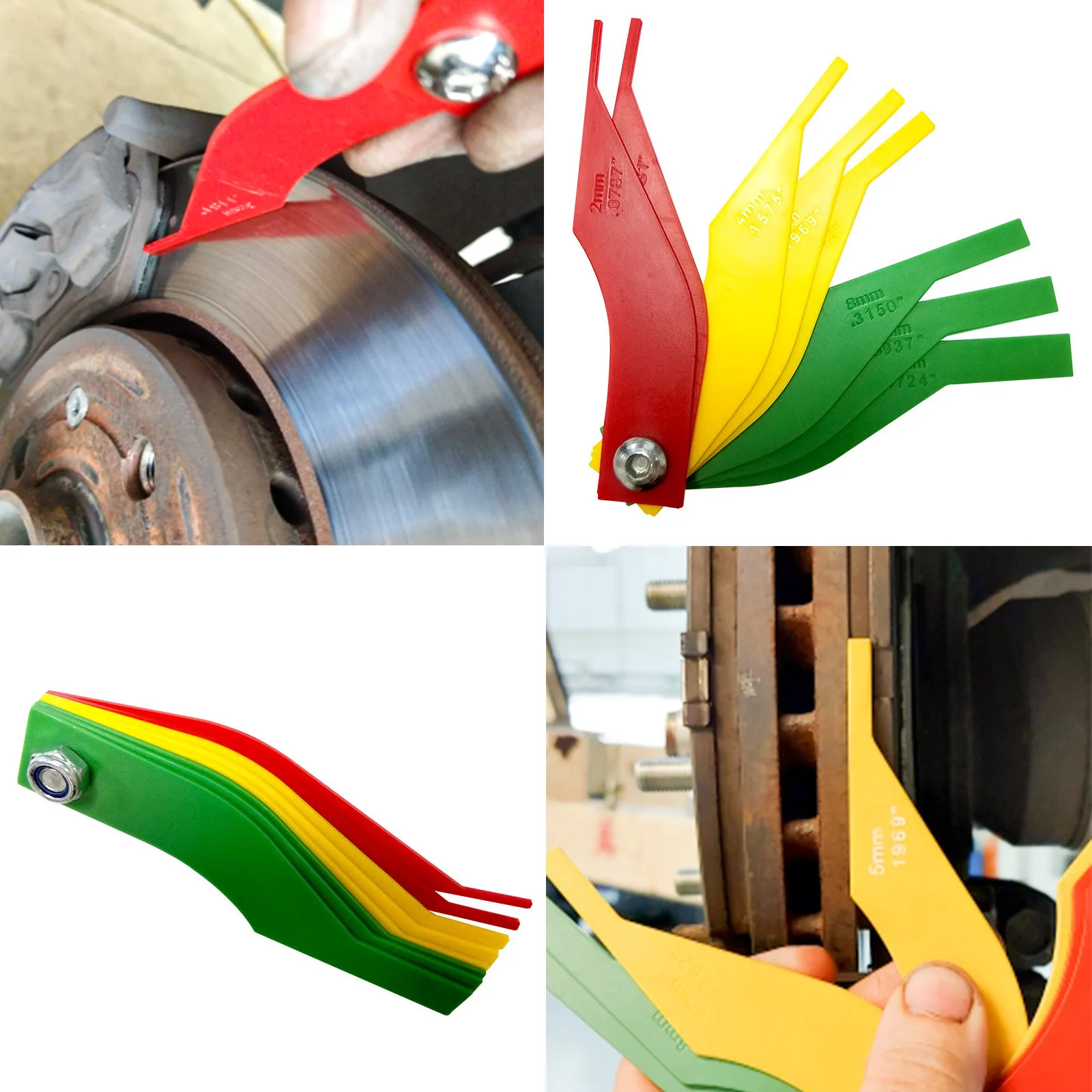 ユニバーサル自動車用ブレーキパッド厚さゲージ、測定定規、テストツール、診断ツール、カーアクセサリー