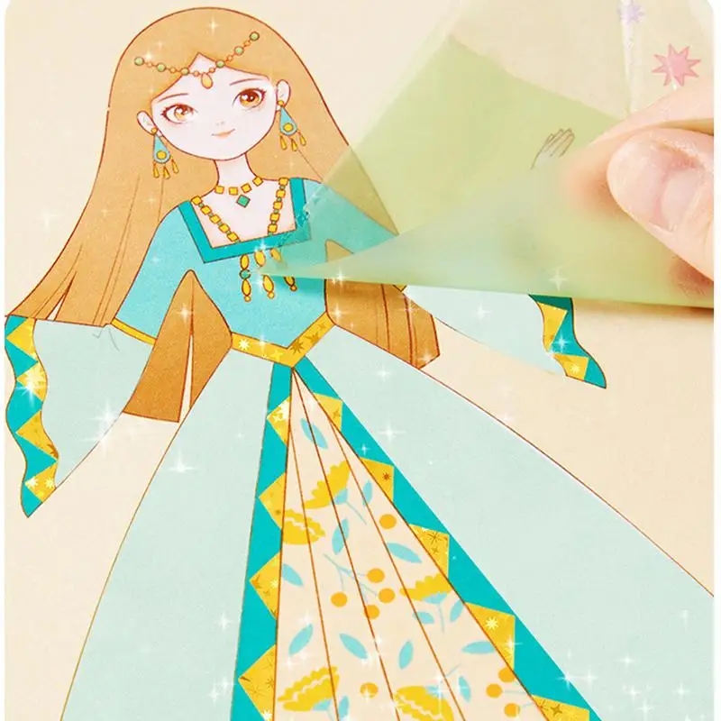 Girls Paper Sticker Makeup Game Kids-Friendly Princess Dress Up Toy Paper Makeup Girls Toy Kit Activities Book for Girls Gifts