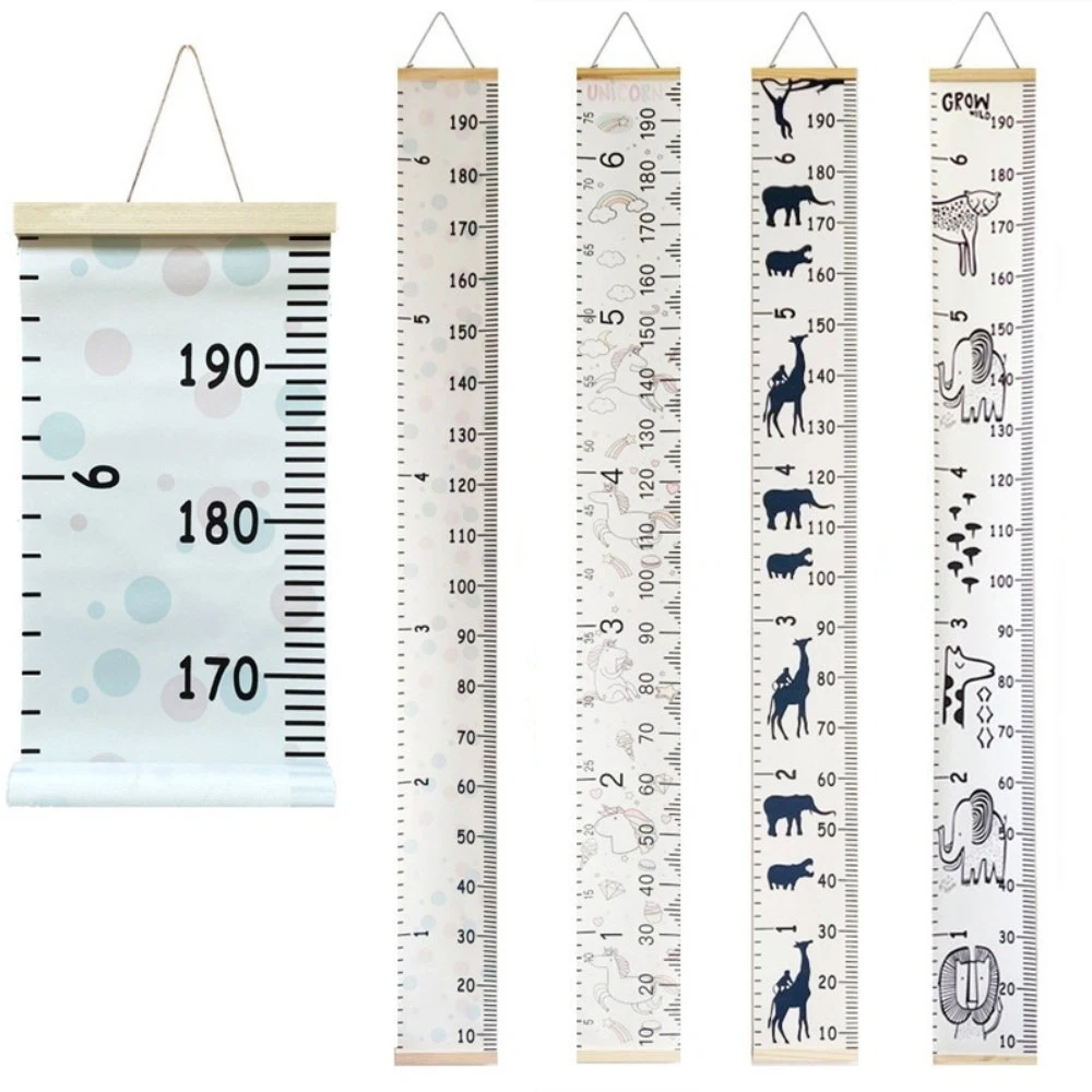 2M Height Child Growth Chart Removable Wall Hanging Height Chart Growth Ruler Catoon Pattern Height Measure Ruler Decor