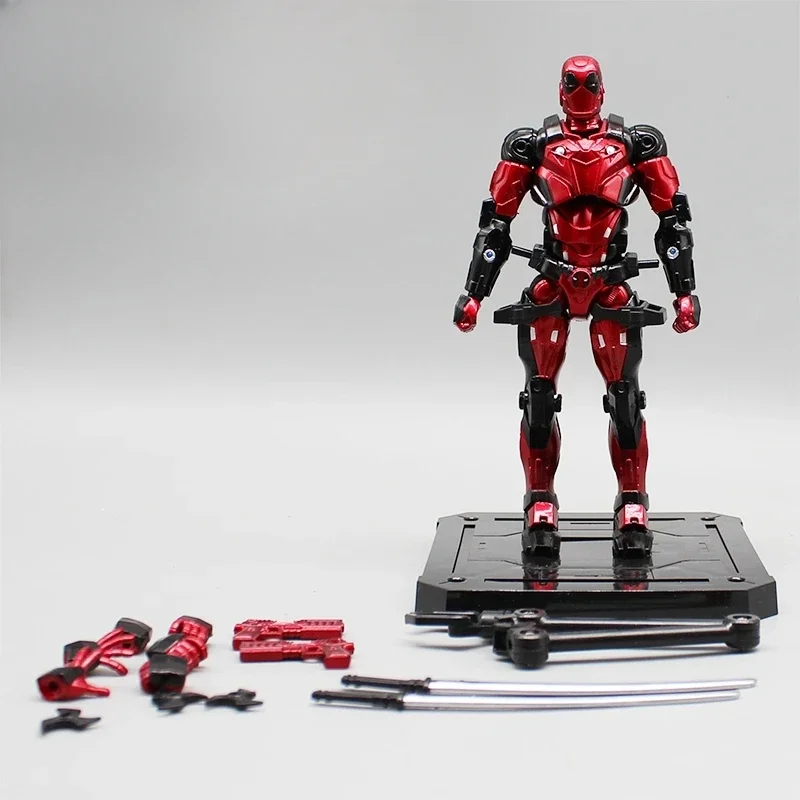 

Marvel The Avengers Deadpool&Iron Man Combat Armour Movable Action Figure Desktop Model Toy Ornaments Collection Birthday Gift