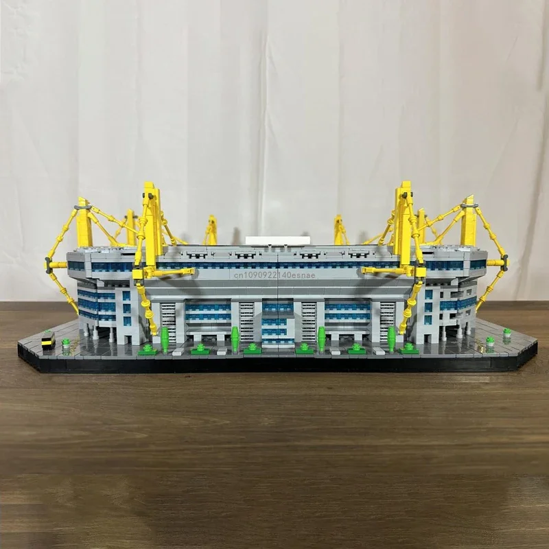 New 5844pcs Dortmund Westfalenstadion Football Field City Model Modular Build Building Bricks Blocks Kid Toys Birthday Gifts