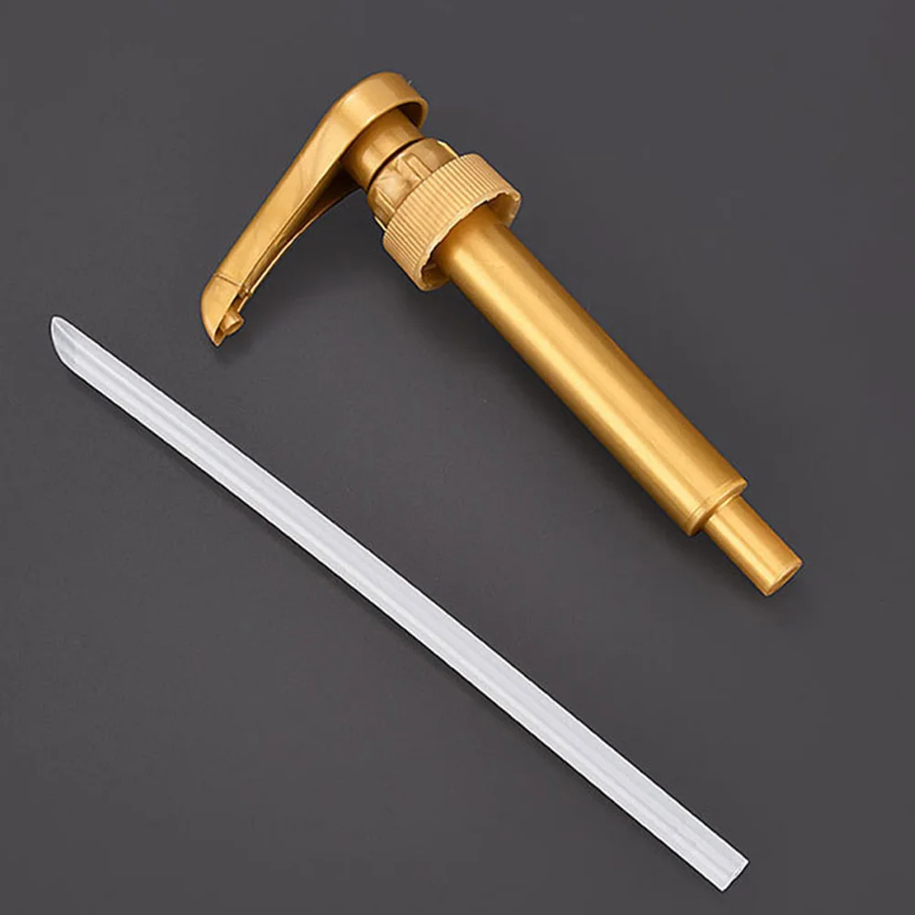 

5pcs Golden Kitchen Bar Tools Syrup Pump For Pump For Coffee Syrup Bottle Coffee Universal Squeeze Head Bottles Dispenser
