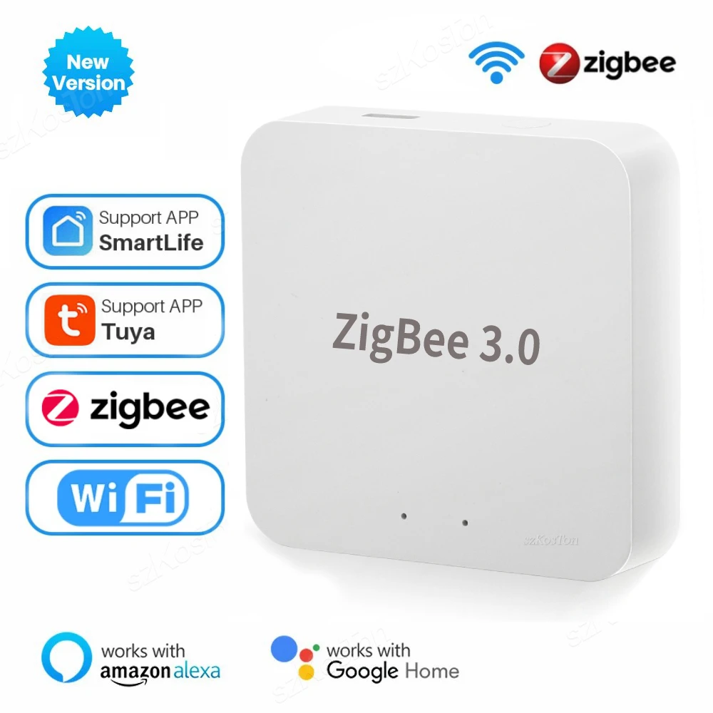 Хаб для умного дома Tuya Zigbee 3,0, беспроводной мост, дистанционное управление через приложение, автоматическое устройство работает с Alexa Google