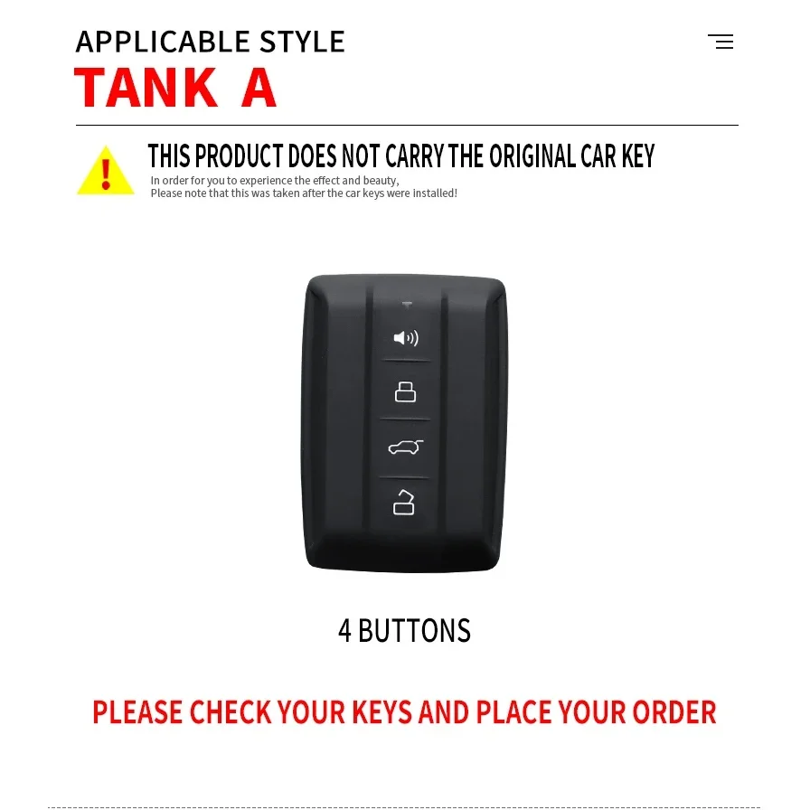 For Tank 300 Key Cover New Label Metal Shell Cyber Ranger City Edition for TANK Off-Road Version for TANK 500 Car Key Case