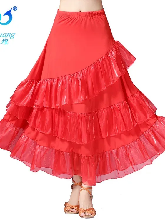 Square Dance Modern Dance Big Swing Skirt Social Dance Half Length Dress Practice Competition Performance Clothes