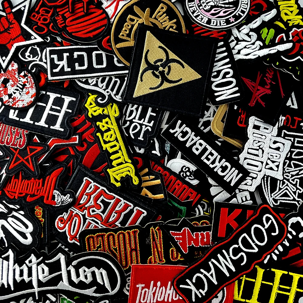 100Pcs/Lot Random Mixed Band Cloth Decoration Patches Embroidery Applique Ironing Clothing Supplies Decorative Patch Pink Rock