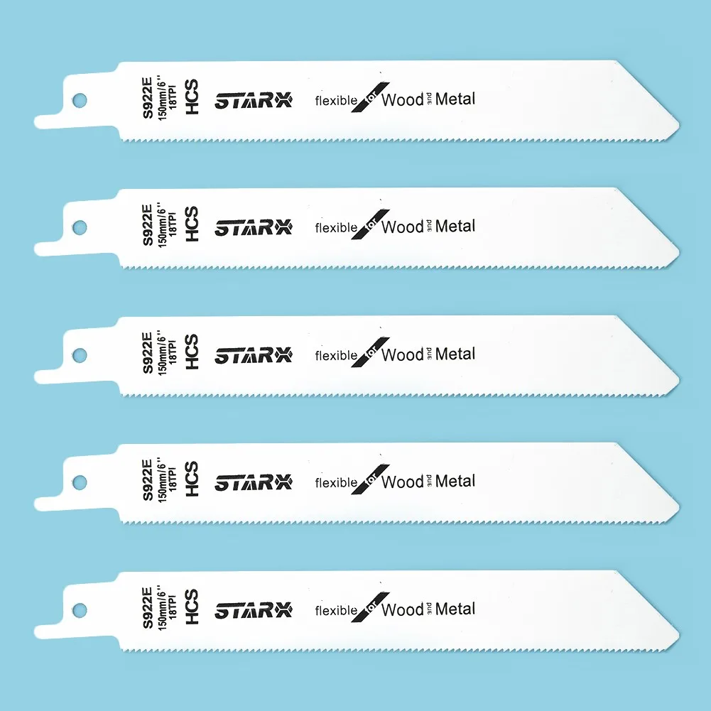 Saw Blades Cutting Sabrely Metal Cutting Sabrely High Carbon Steel Metal Metal Wood Reciprocating 5pcs 150mm S922 Set 18TPI