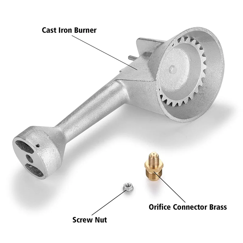 High Pressure Propane Burner Head, Cast-Iron Round Burner Head, Orifice Brass Fitting