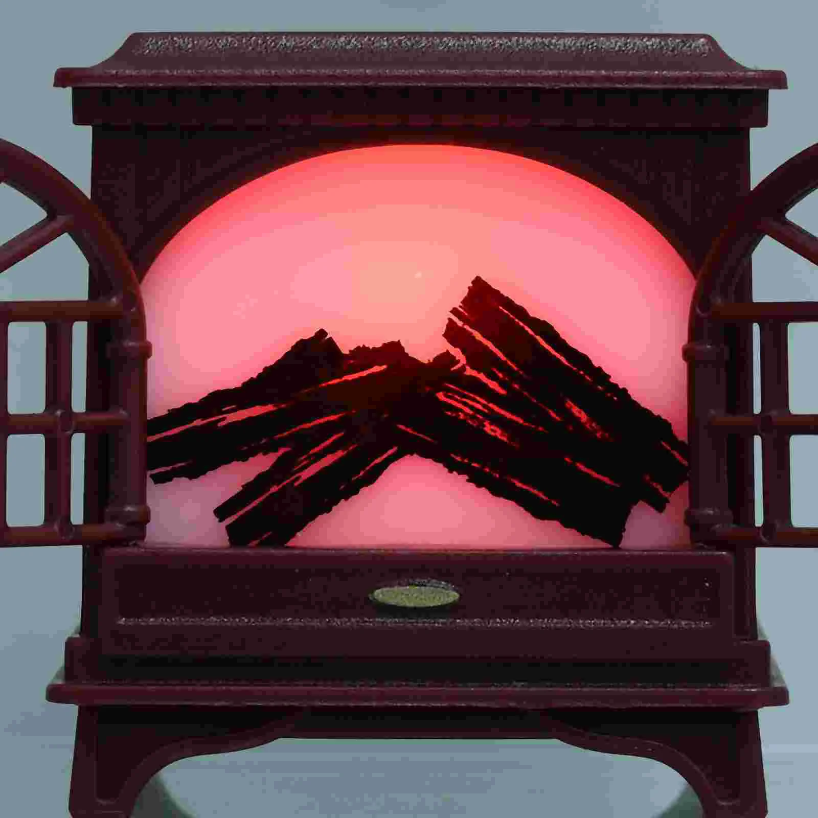 Miniature Luminous Fireplace House Fireplace Ornament Lighted Small Fireplace Decoration mini fireplace model