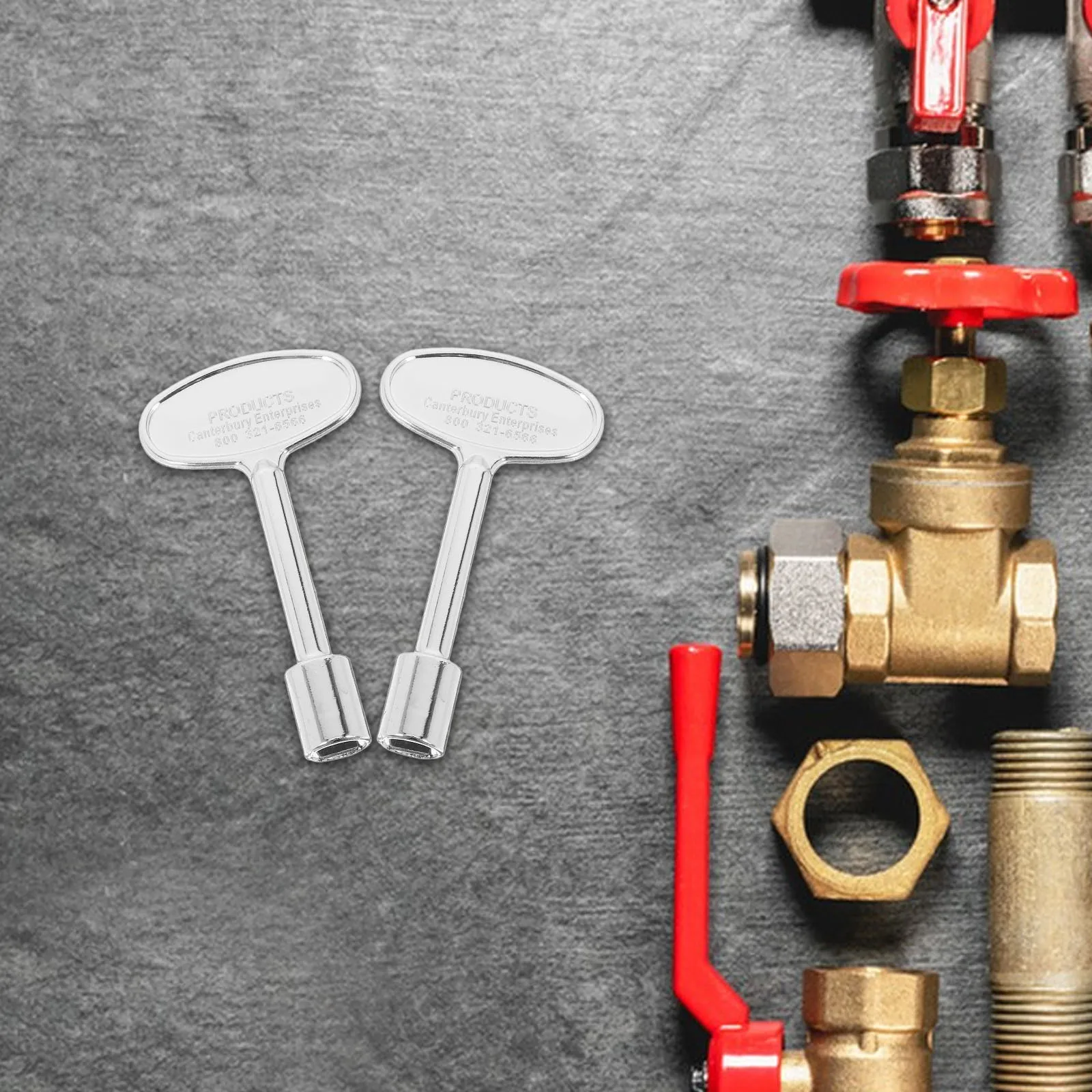 2개 세트 광택 아연 합금 가스 밸브 키 범용 교체용 가스 벽난로 화로 야외용 벽난로 키