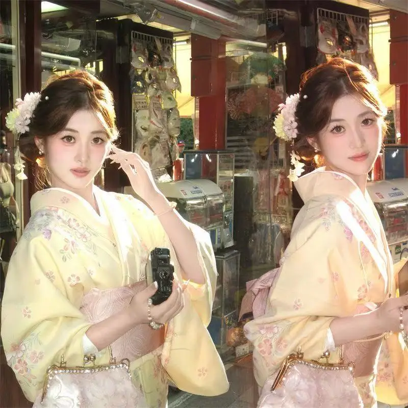 Kimono Traditional Japanese Clothing Yukata Spring Summer Beach Party Photography Bathrobe Halloween Cosplay Costume Robe Kimono