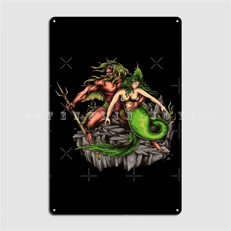 God Poseidon Metal Plaque Poster Cinema Kitchen Custom Plaques Mural Tin Sign Poster