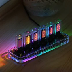 Desktop Nixie Tube Clocks Kit Led RGB Luxury Electronic Table Clock Digital Watch Lamp Desk Boyfriend Gift Destiny Stone Door