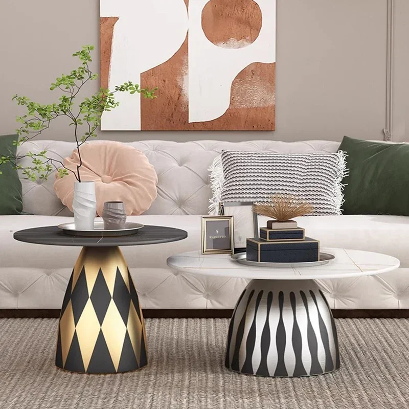 Round Modern Coffee Table Marble Nordic Makeup Floor Funky Elegant Coffee Table Center Table Basse De Salon Home Furniture