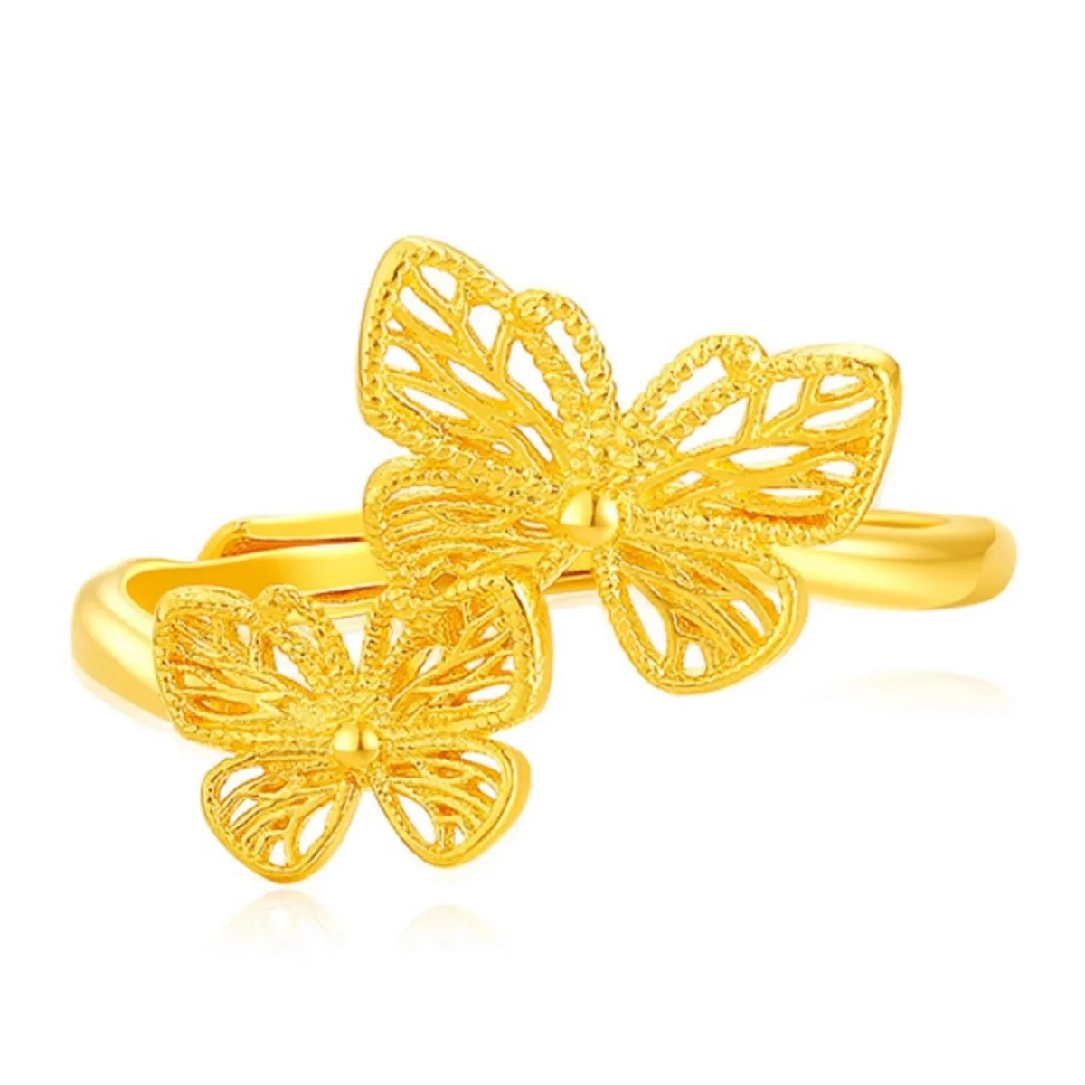 

Fashion14k Gold Color Open Butterfly Ring for Women Bride Wedding Birthday Valentine's Day Jewelry Rings Gifts