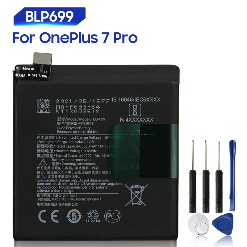 オリジナル交換バッテリー BLP699 OnePlus 7 プロ 7Pro 3 3T ワン