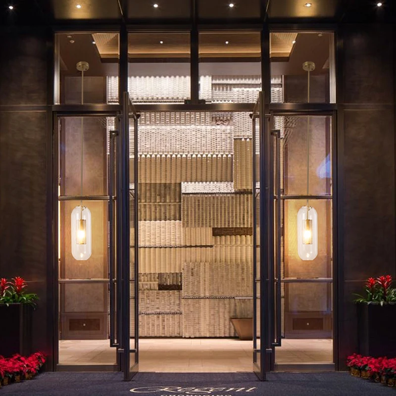 الحديثة الشمال الزجاج مصابيح الحائط الزخرفية لغرفة النوم السرير غرفة المعيشة المطبخ الشرفة إضاءة داخلية #3