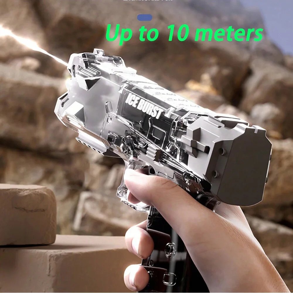 New Summer Transparent Cool Outdoor Water Gun Toy Manual Burst Water Gun Automatic Back Boring Desert Eagle Pistol Water Toy Gun