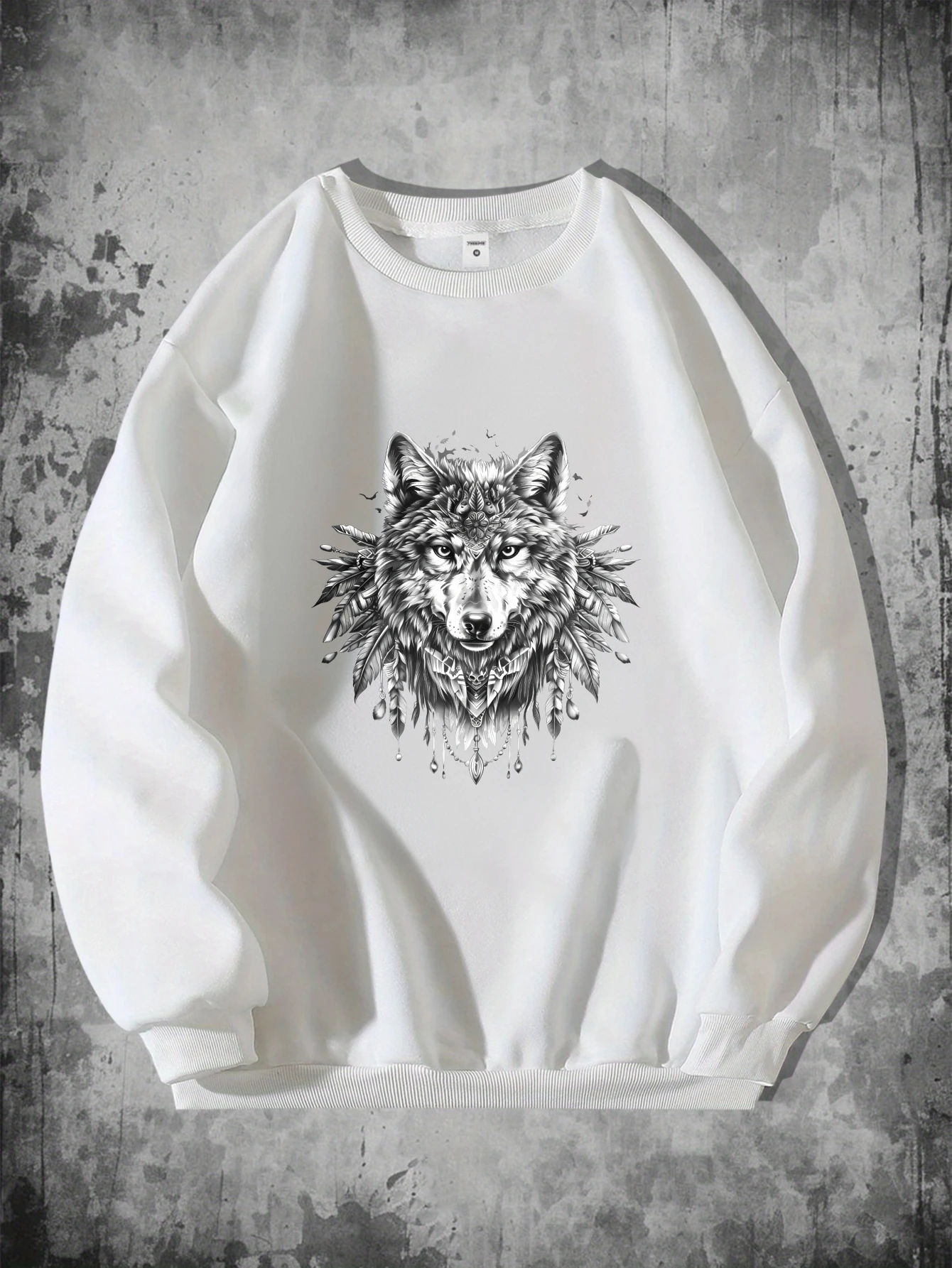 

Мужская толстовка на каждый день, дышащая, осенняя, с длинными рукавами, с принтом головы волка, оверсайз, с круглым вырезом, в стиле Y2K