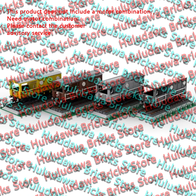 QWERT City Car Model MOC Building Bricks Freight Train Brake Vans Pack Modular Technology Children Holiday Gifts Assemble Toys
