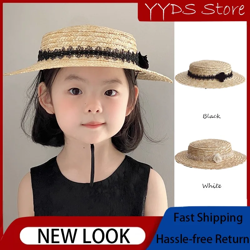 cappello-da-sole-per-ragazze-cappello-di-paglia-a-sommita-piatta-retro-francese-accessori-da-spiaggia-estivi-cappello-a-cilindro-con-palo-arancione-di-grano-fiore-di-pizzo-per-bambini