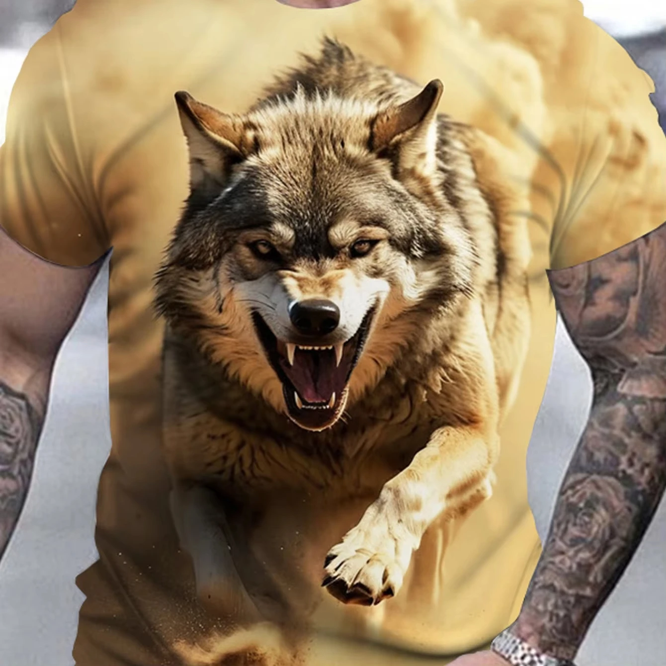 

Funny 3D Wolf Printed T Shirt For Men Hip Hop Trend Streetwear Casual O-neck Loose Tops Fashion Breathable T-Shirts y2k Clothes