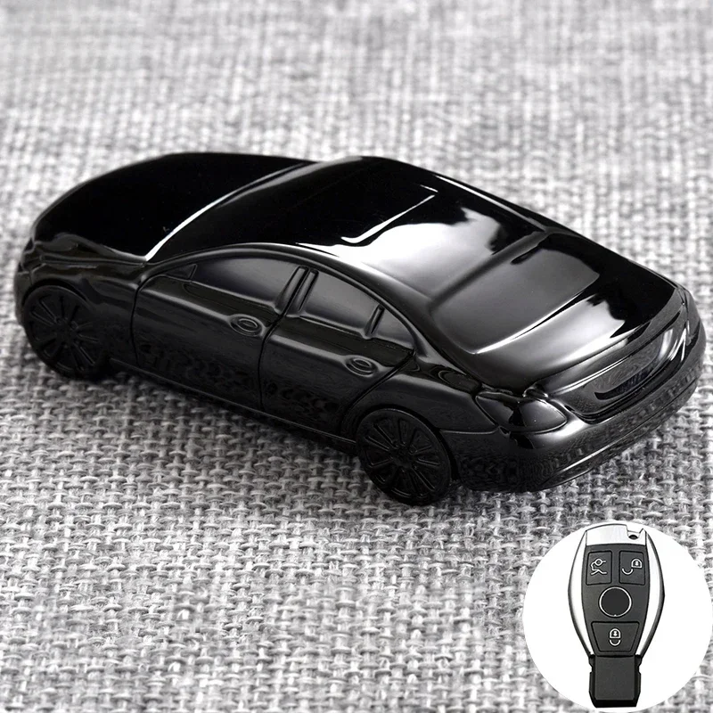 Car Shape Model Car Key Case Cover Fob Suit Fit Mercedes Benz Key Fob Cover Case A B GLC CLA GLA CLS S E C Class W204 W205 W212