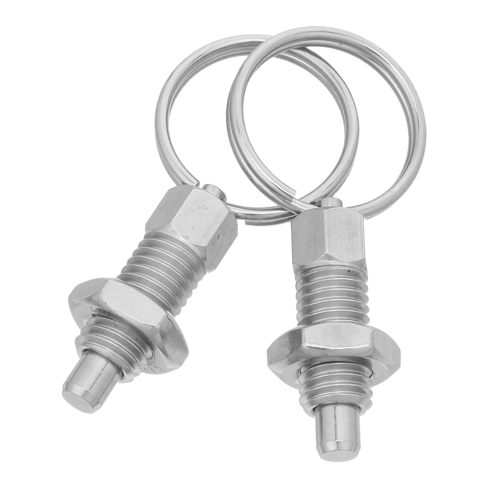 Spring Loaded Plunger Pin 2Pcs Stainless Steel Heavy Duty Retractable Locking Pin for Trailer Gate Pull Ring