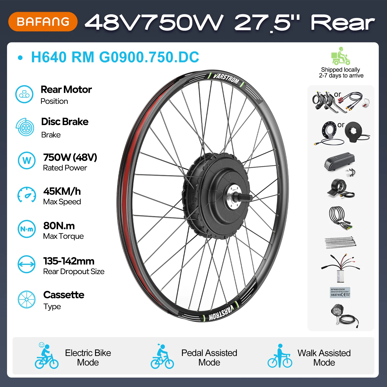 [3 Dagen Levering] Bafang Wielnaafmotor 48V 500W 750W 36V 250W Elektrische Fiets Ombouwset Achterwielmotor 8fun eBike Kits
