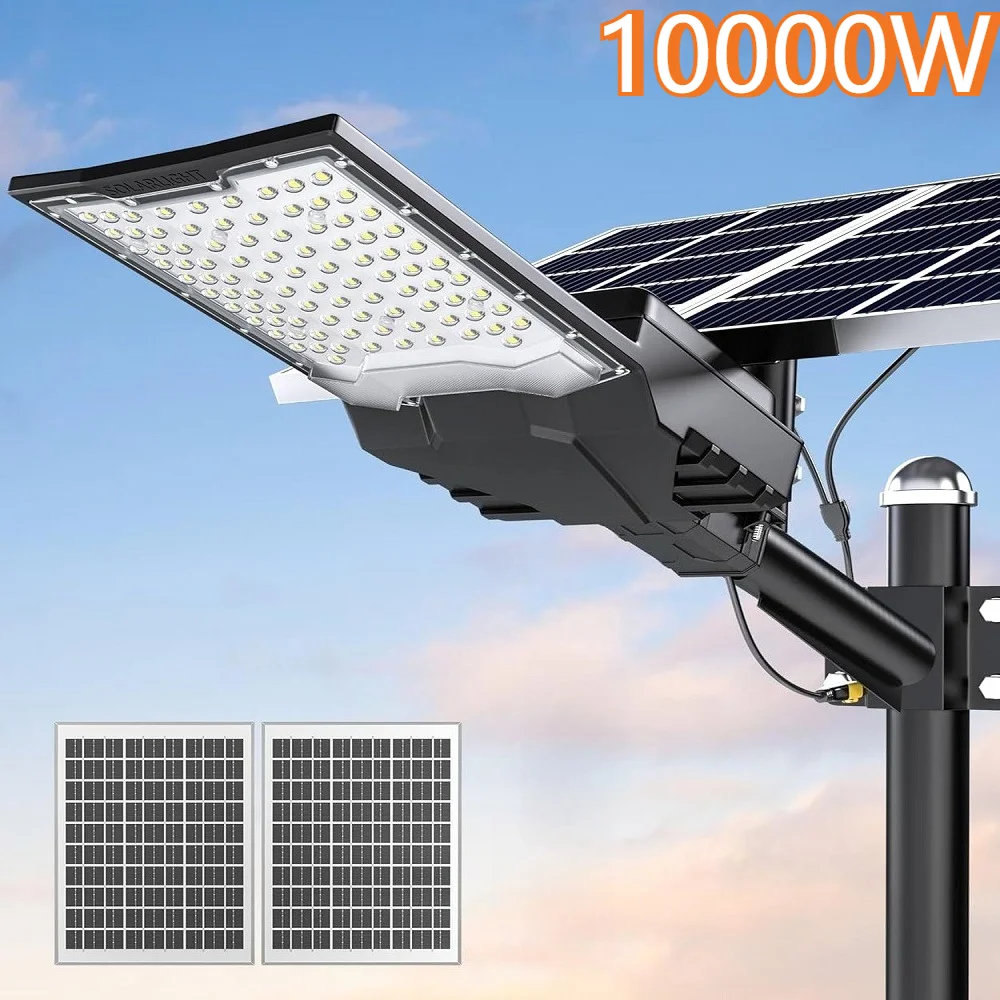 Solar-Straßenleuchten 40000mAh Outdoor 6500K Ultraleuchten für große Parkplätze Wasserdichte Solar-Flutlichter für den Garten