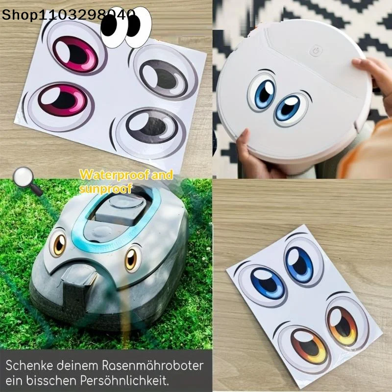 1/2 Sheets Robot Eye Stickers Self Adhesive PVC Decals Removable For DIY Robotics Home Decor Crafts