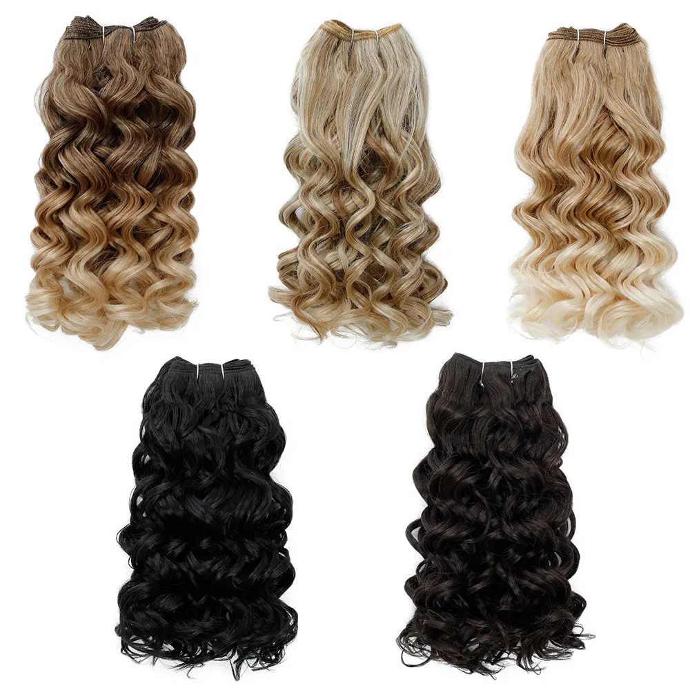 Gladys 30,5 cm lose gewellte Haarbündel, hitzebeständige Faser, 120 g/Stück, Ombre-Braun, Klavierblond, synthetisches lockiges Haar, Schussverlängerungen