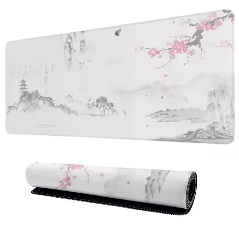 Japan Ink Painting Cherry Blossom Mouse Pad Gaming printon demand New Mousepad XXL Mouse Mat Office Natural Rubber Soft Mice Pad