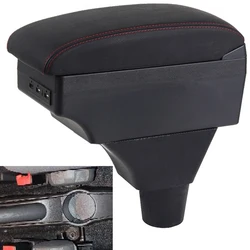 For Fiat Panda II 2 Armrest Box Arm Elbow Rest Car Center Console Storage Case Modification Accessories with Cup Holder USB Port
