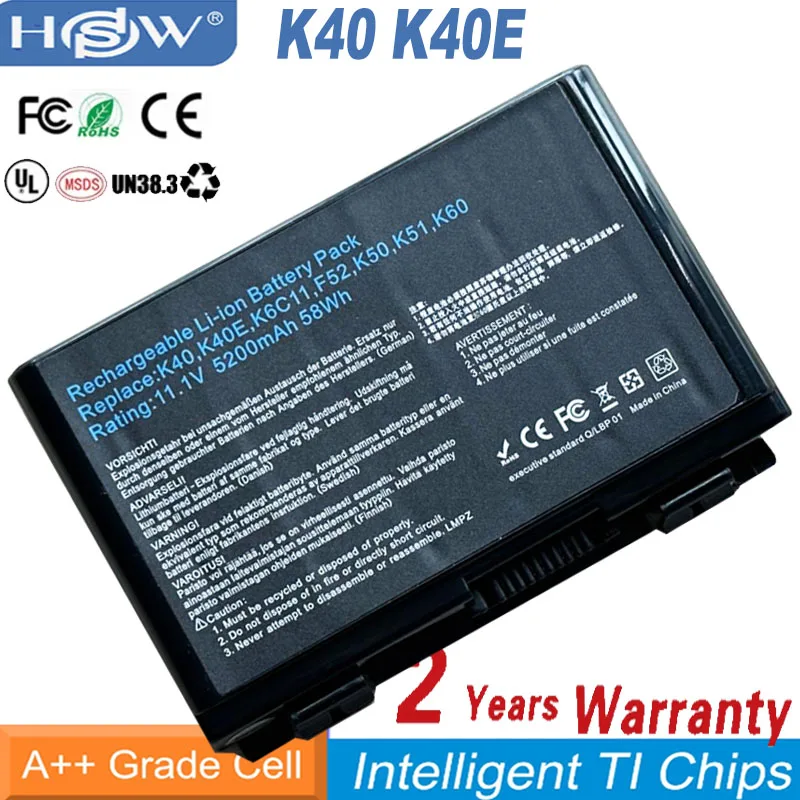 A32-F82 A32-F52 Battery For Asus K40 K40IN K50 K50IN K50IE K50IJ K60 K61 A32 F82 X8B k50in k61ic Pro8DIJ K70AS-X2A