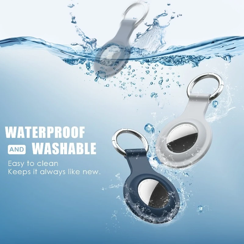 

Apple AirTag Silicone Case with Keyring: Portable Clip Design, Lightweight, Anti-Loss and Scratch-Resistant Case for Trackers