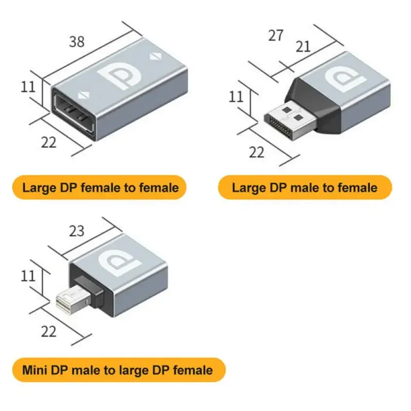 Extensor de fácil conexión, estructura duradera, Mini extensor de Cable de Dp a Dp para Monitor de Pc, transferencia de datos eficiente Plug And Play