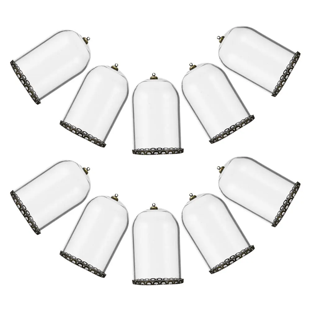 

10 Pcs Glass Globe Charms Mini Spell Jars Tubes Vials Pendants Small Decorative Bottles